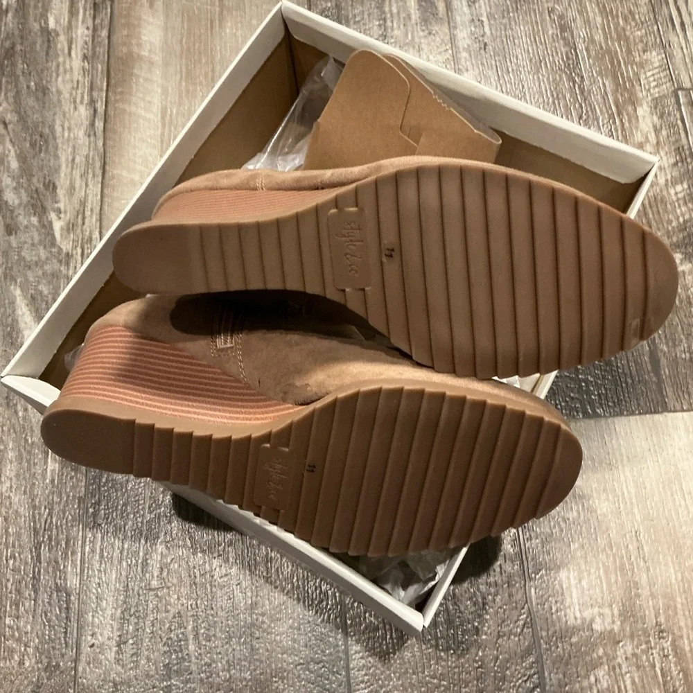 Style & Co. Tan Wedge Ankle Boots Size 11